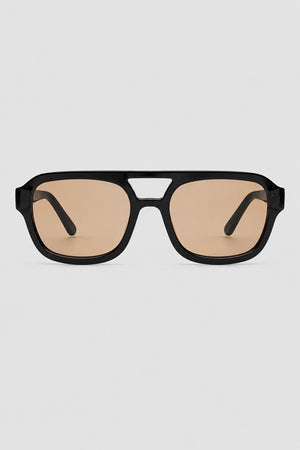 Olivier Marel Alassio '36 brown aviator sunglasses in acetate, front view