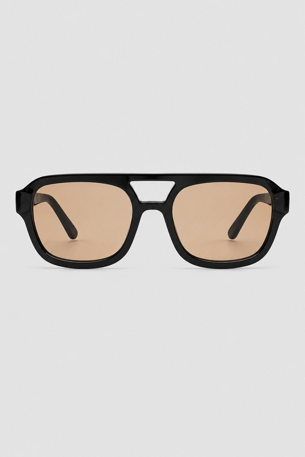 Olivier Marel Alassio '36 brown aviator sunglasses in acetate, front view