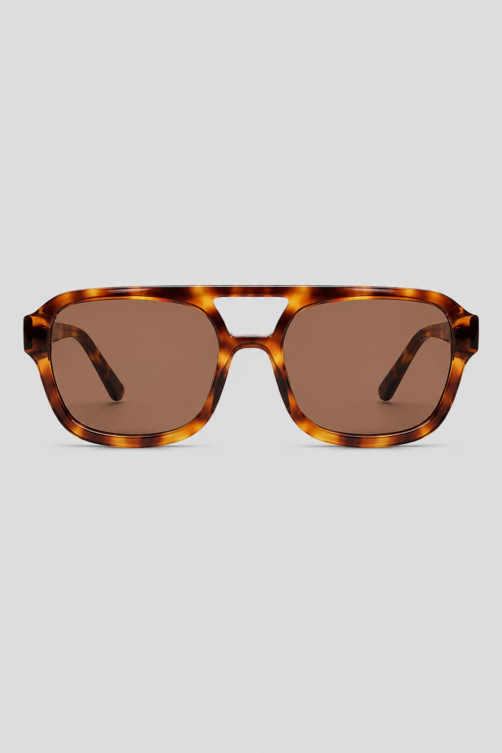 Olivier Marel Alassio '36 brown tortoise aviator sunglasses in acetate, front view