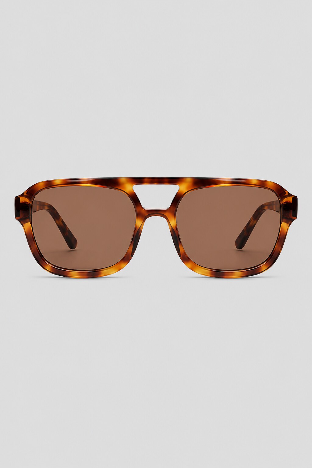 Olivier Marel Alassio '36 brown tortoise aviator sunglasses in acetate, front view