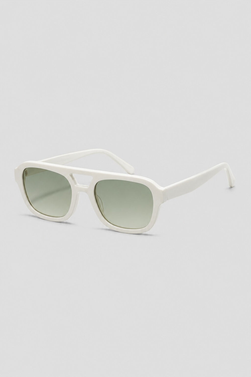 Olivier Marel Alassio '36 white aviator sunglasses, side profile, men's fit
