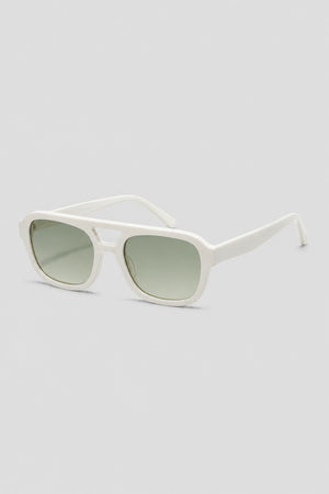 Olivier Marel Alassio '36 white aviator sunglasses, side profile, men's fit