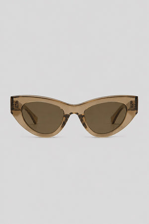 Olivier Marel Andermatt '37 brown polarized cat-eye sunglasses in acetate, front view