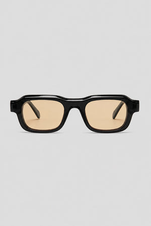Olivier Marel Annecy '19 black polarized square sunglasses, side profile, unisex fit