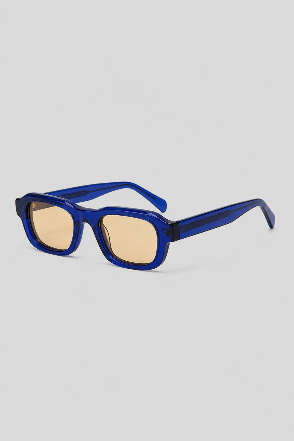 Olivier Marel Annecy '19 blue polarized square sunglasses in acetate, front view