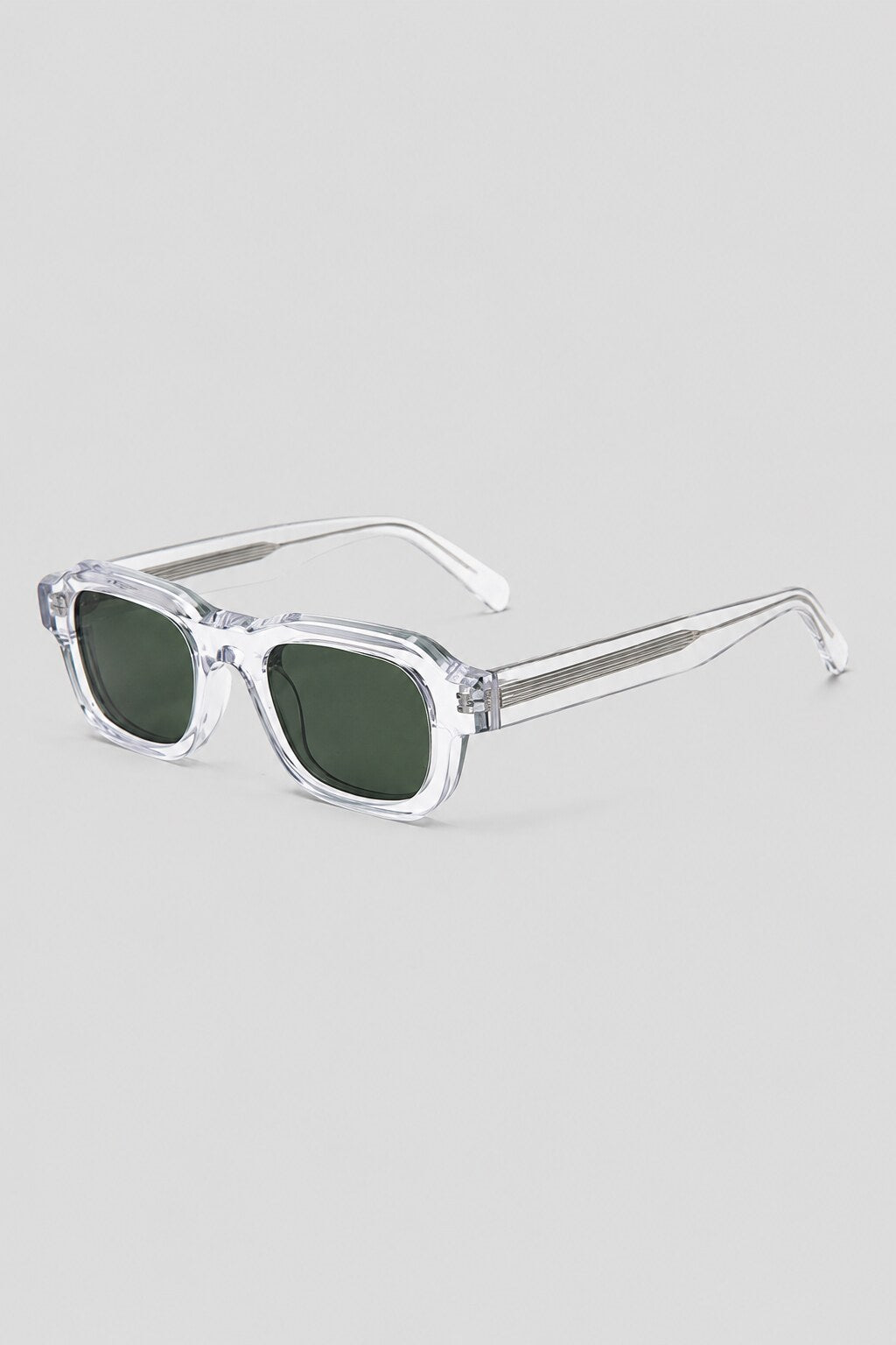 Olivier Marel Annecy '19 clear polarized square sunglasses in acetate, front view