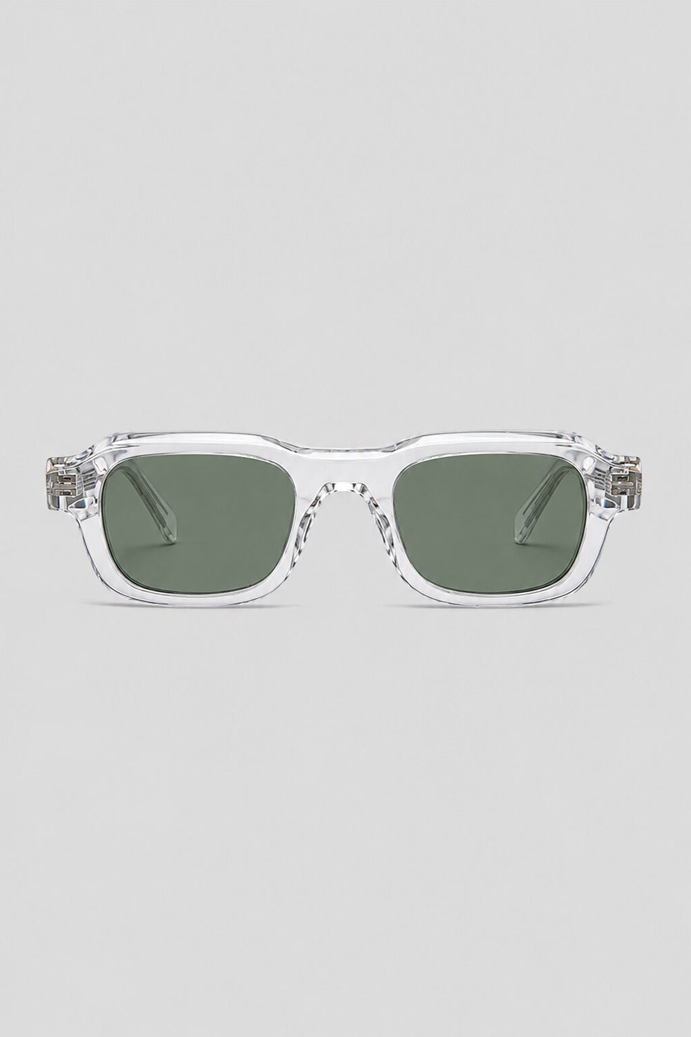 Olivier Marel Annecy '19 clear polarized square sunglasses, side profile, unisex fit