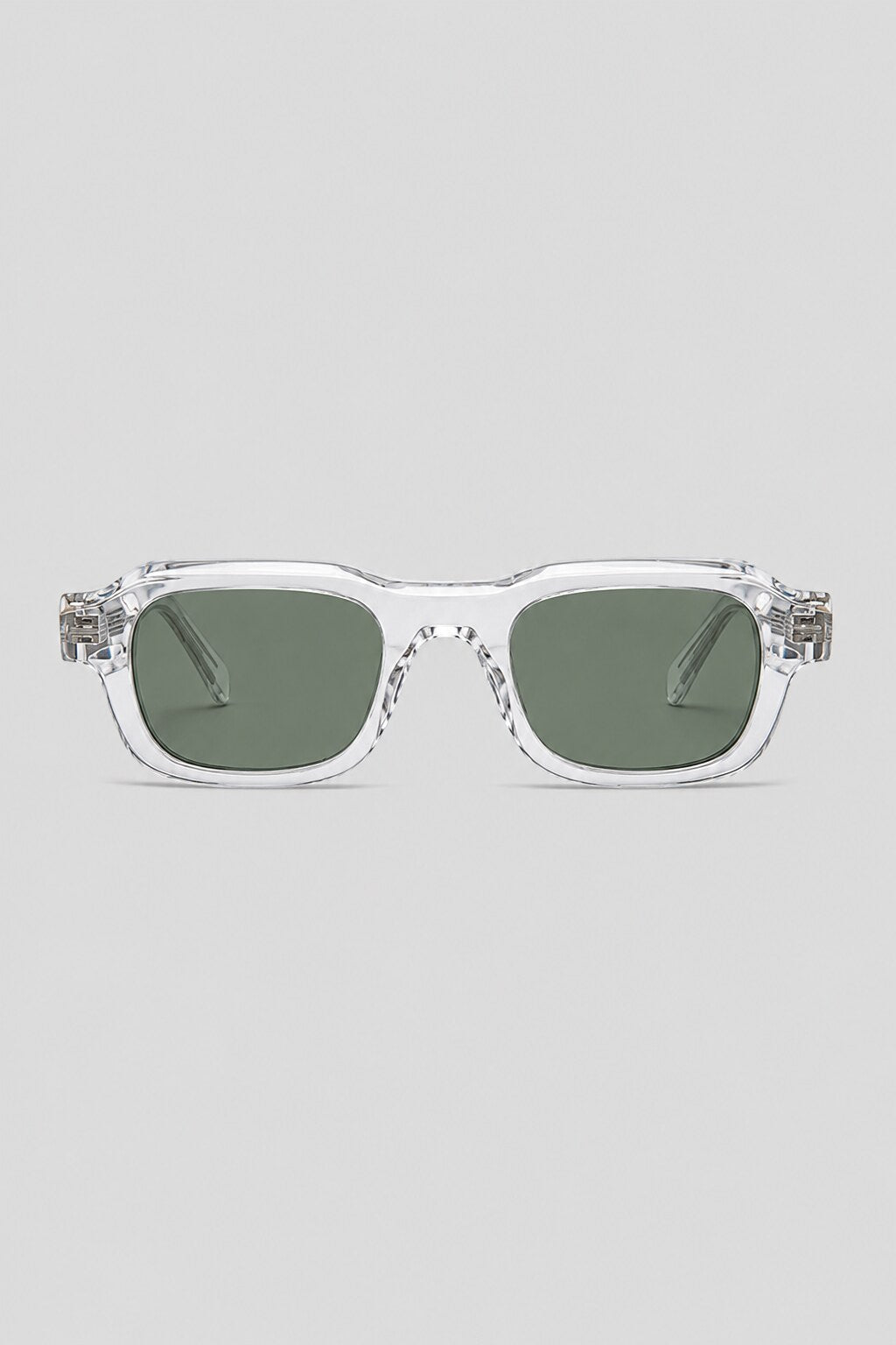 Olivier Marel Annecy '19 clear polarized square sunglasses, side profile, unisex fit