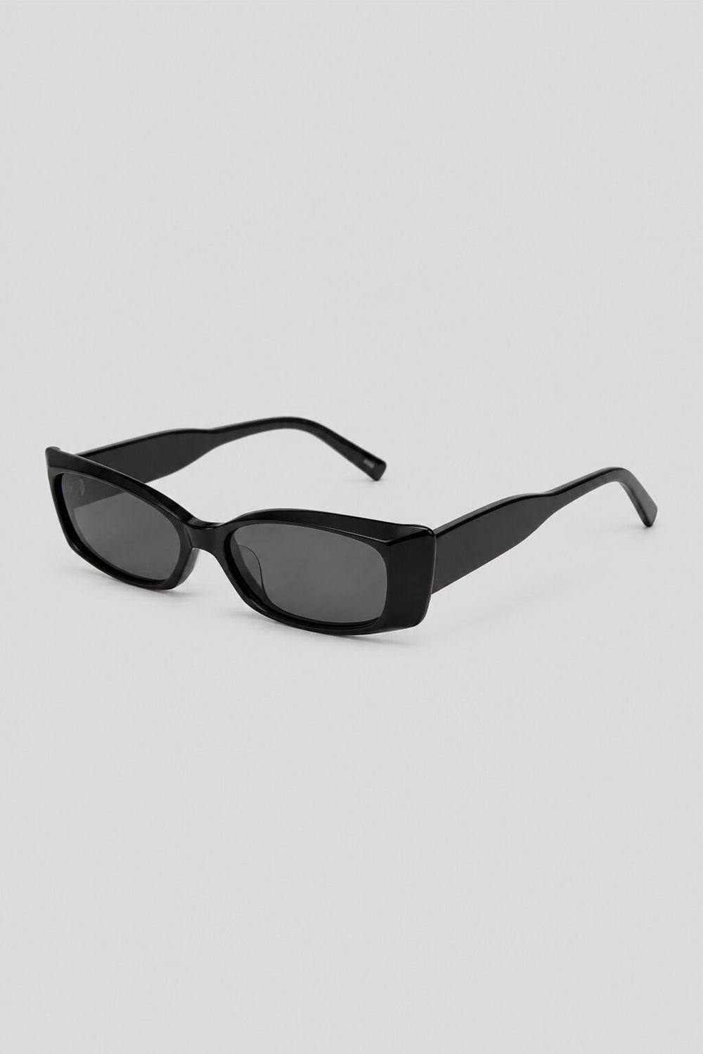 Olivier Marel Antibes '05 black polarized rectangle sunglasses, side profile, women's fit