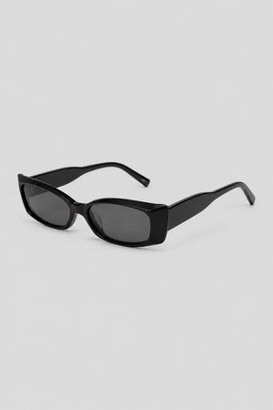 Olivier Marel Antibes '05 black polarized rectangle sunglasses, side profile, women's fit