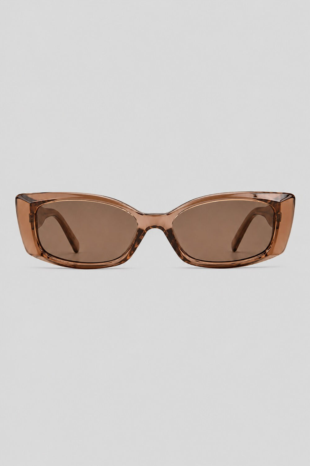 Olivier Marel Antibes '05 brown polarized rectangle sunglasses in acetate, front view