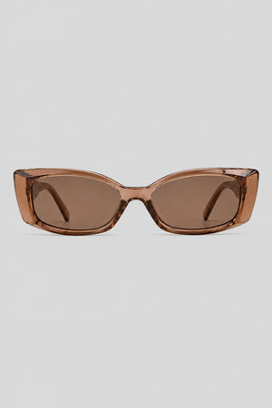 Olivier Marel Antibes '05 brown polarized rectangle sunglasses in acetate, front view