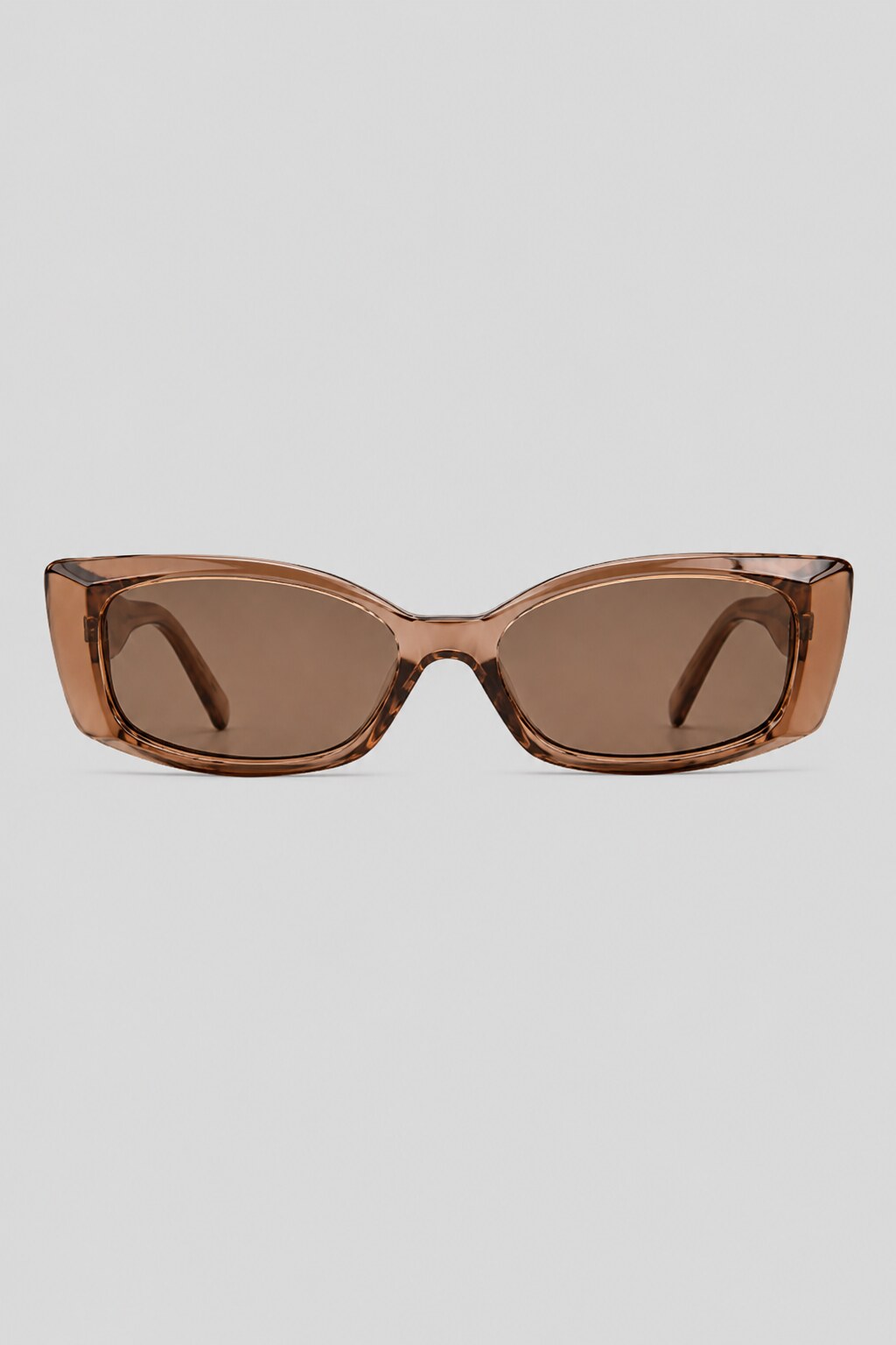 Olivier Marel Antibes '05 brown polarized rectangle sunglasses in acetate, front view