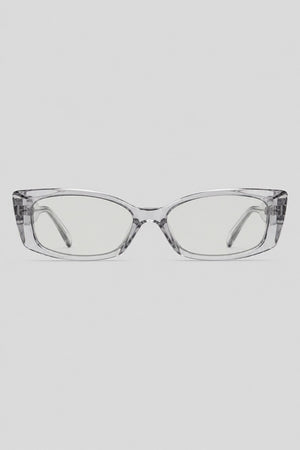 Olivier Marel Antibes '05 clear polarized rectangle sunglasses in acetate, front view