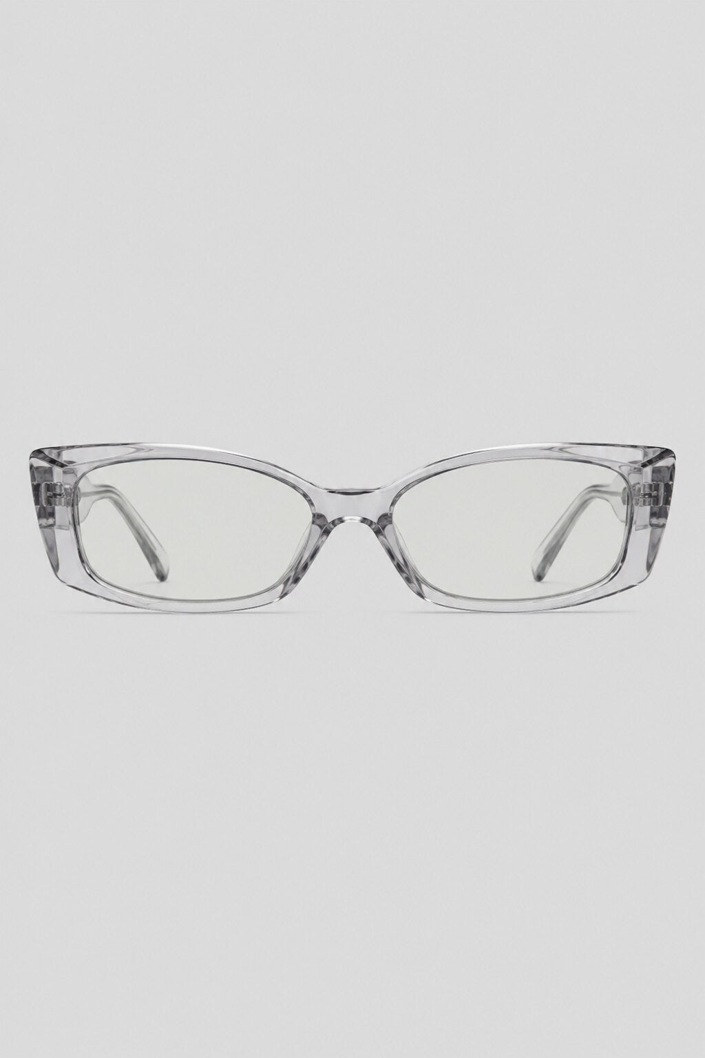 Olivier Marel Antibes '05 clear polarized rectangle sunglasses in acetate, front view