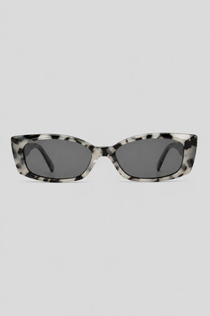 Olivier Marel Antibes '05 gray tortoise polarized rectangle sunglasses, side profile, women's fit