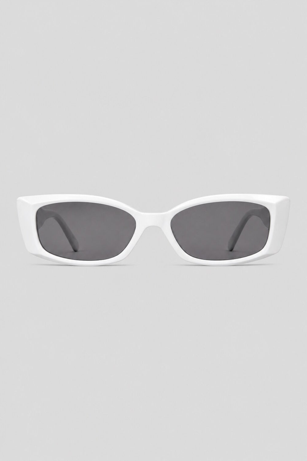 Olivier Marel Antibes '05 white polarized rectangle sunglasses in acetate, front view