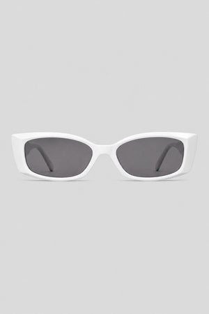 Olivier Marel Antibes '05 white polarized rectangle sunglasses in acetate, front view