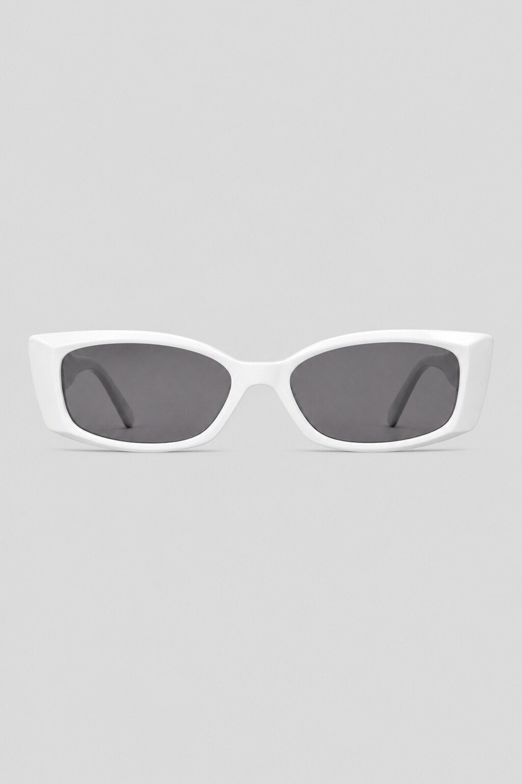 Olivier Marel Antibes '05 white polarized rectangle sunglasses in acetate, front view
