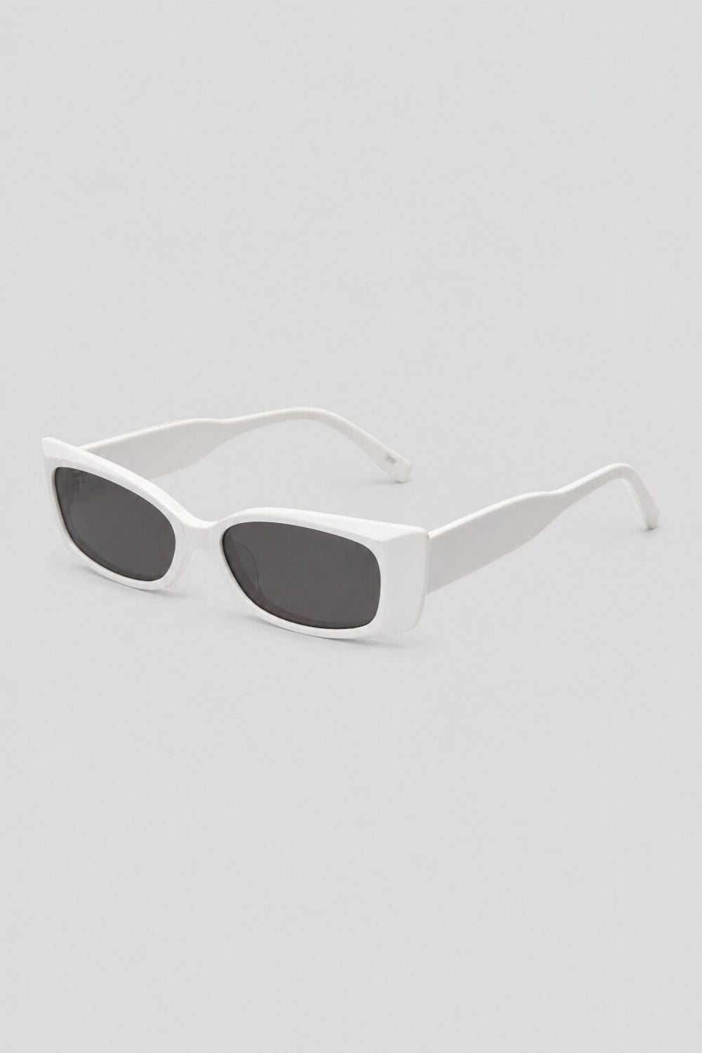 Olivier Marel Antibes '05 white polarized rectangle sunglasses, side profile, women's fit