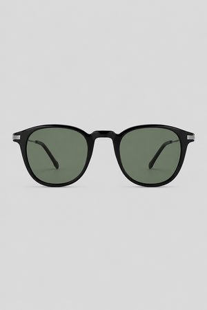 Olivier Marel Arosa '16 black round sunglasses in acetate, front view