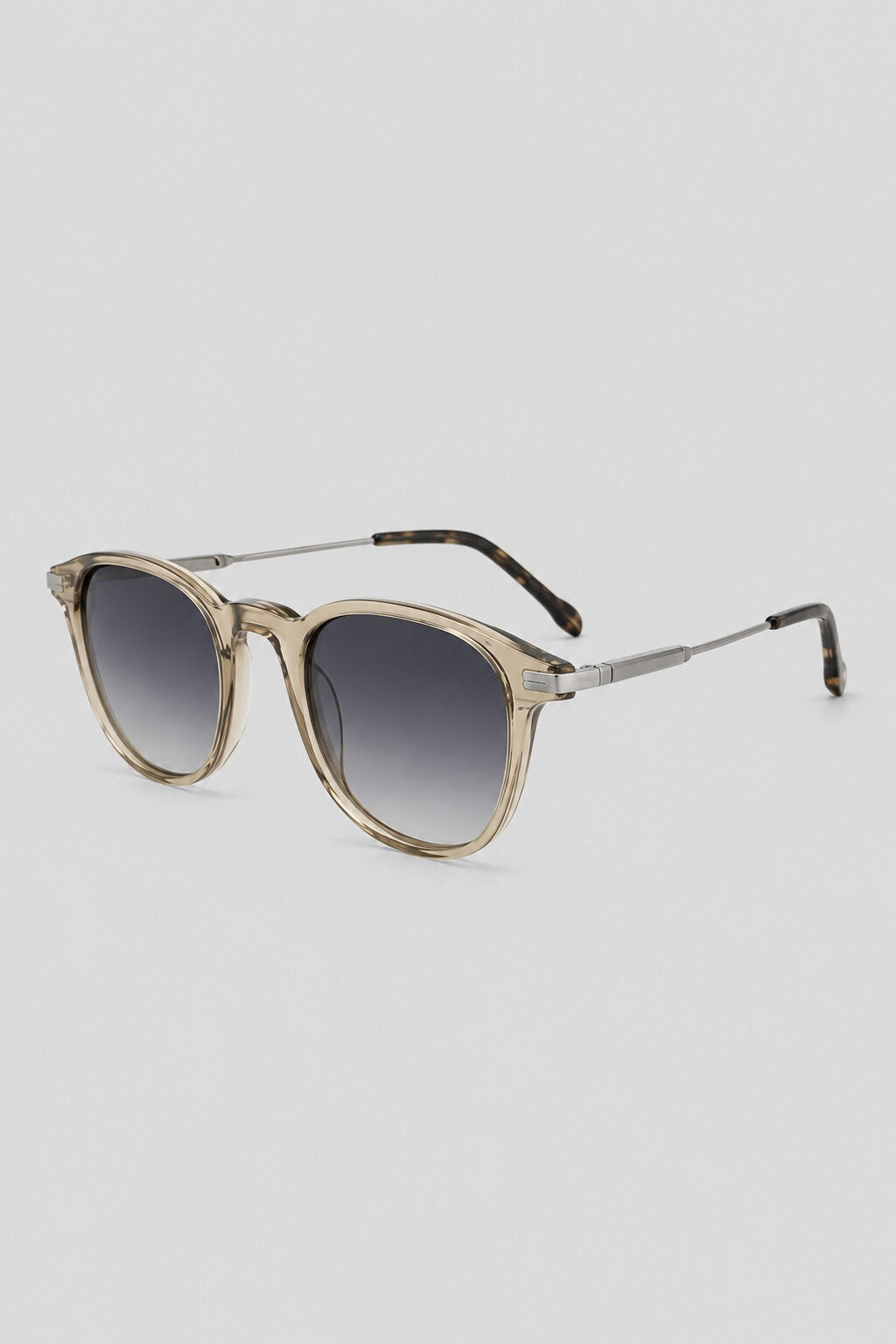 Olivier Marel Arosa '16 clear brown round sunglasses in acetate, front view