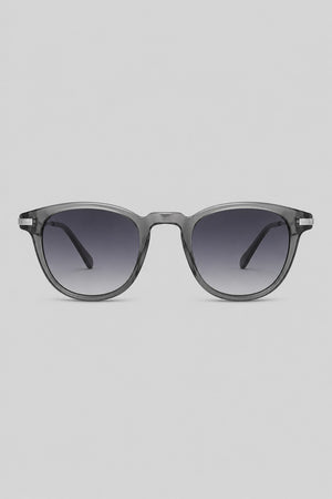 Olivier Marel Arosa '16 clear gray round sunglasses in acetate, front view