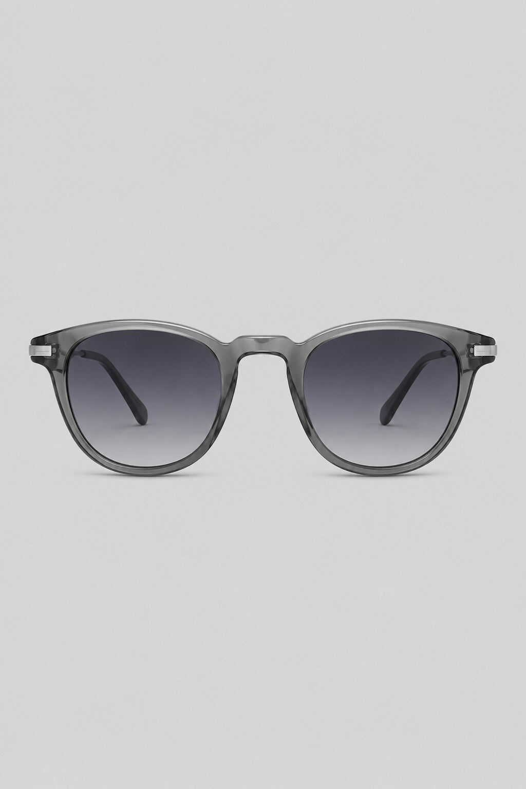 Olivier Marel Arosa '16 clear gray round sunglasses in acetate, front view