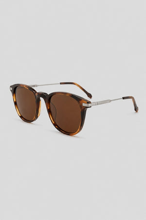 Olivier Marel Arosa '16 tortoiseshell round sunglasses, side profile, unisex fit