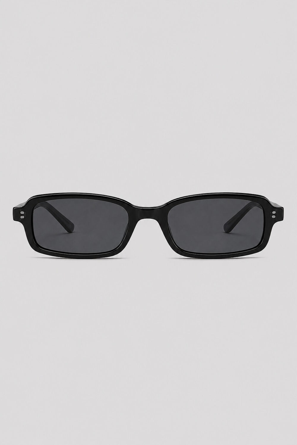 Olivier Marel Ascona '44 black polarized rectangle sunglasses in acetate, front view