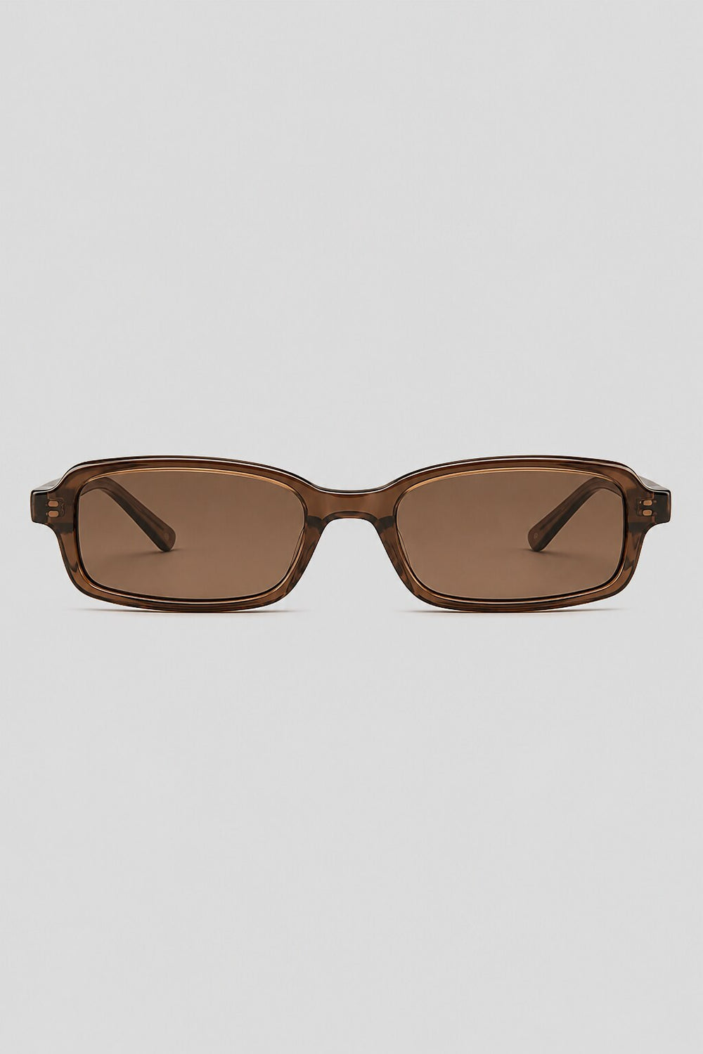 Olivier Marel Ascona '44 brown polarized rectangle sunglasses in acetate, front view