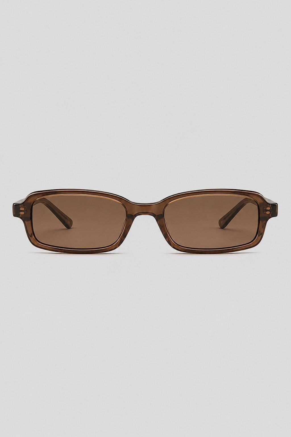 Olivier Marel Ascona '44 brown polarized rectangle sunglasses in acetate, front view
