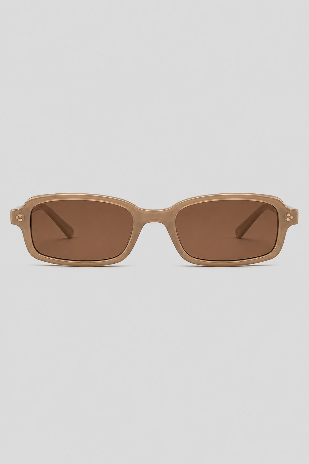 Olivier Marel Ascona '44 champagne polarized rectangle sunglasses in acetate, front view
