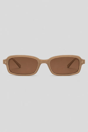 Olivier Marel Ascona '44 champagne polarized rectangle sunglasses in acetate, front view