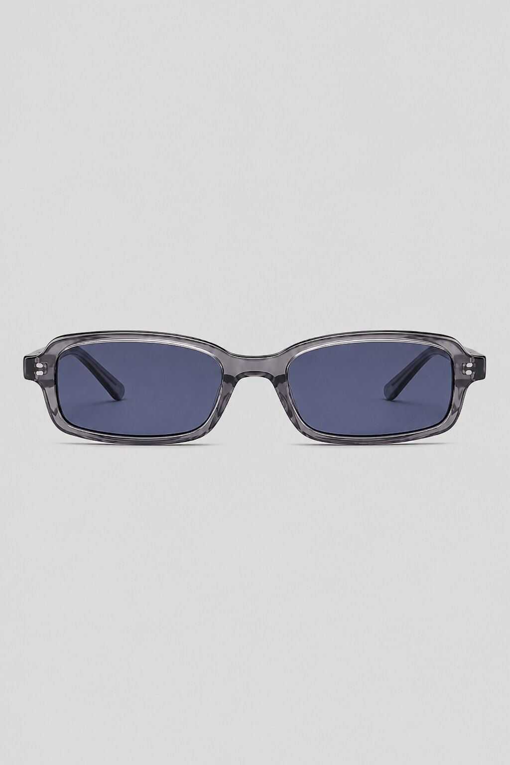Olivier Marel Ascona '44 gray polarized rectangle sunglasses in acetate, front view