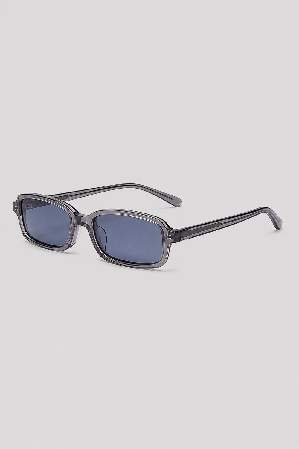 Olivier Marel Ascona '44 gray polarized rectangle sunglasses, side profile, women's fit