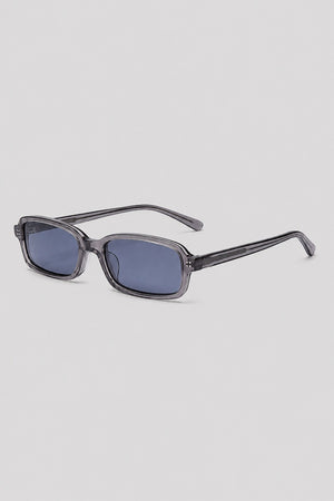 Olivier Marel Ascona '44 gray polarized rectangle sunglasses, side profile, women's fit