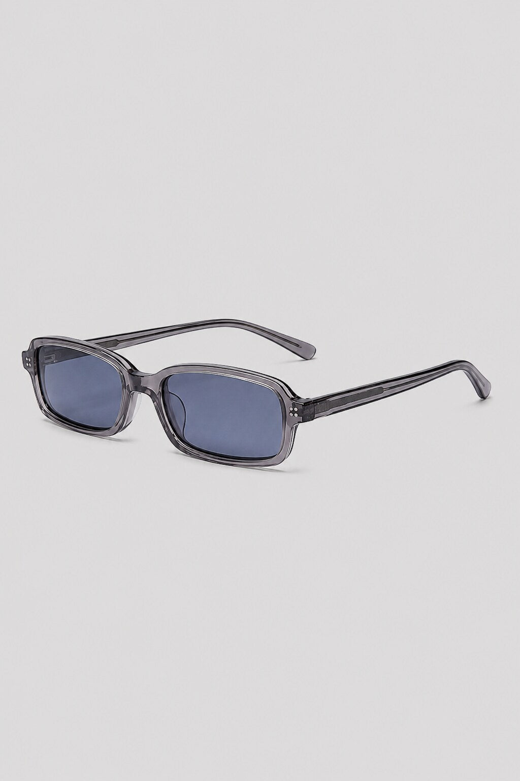 Olivier Marel Ascona '44 gray polarized rectangle sunglasses, side profile, women's fit