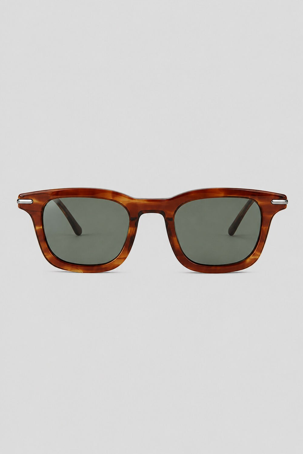 Olivier Marel Bellagio '18 brown tortoise polarized square sunglasses in acetate, front view