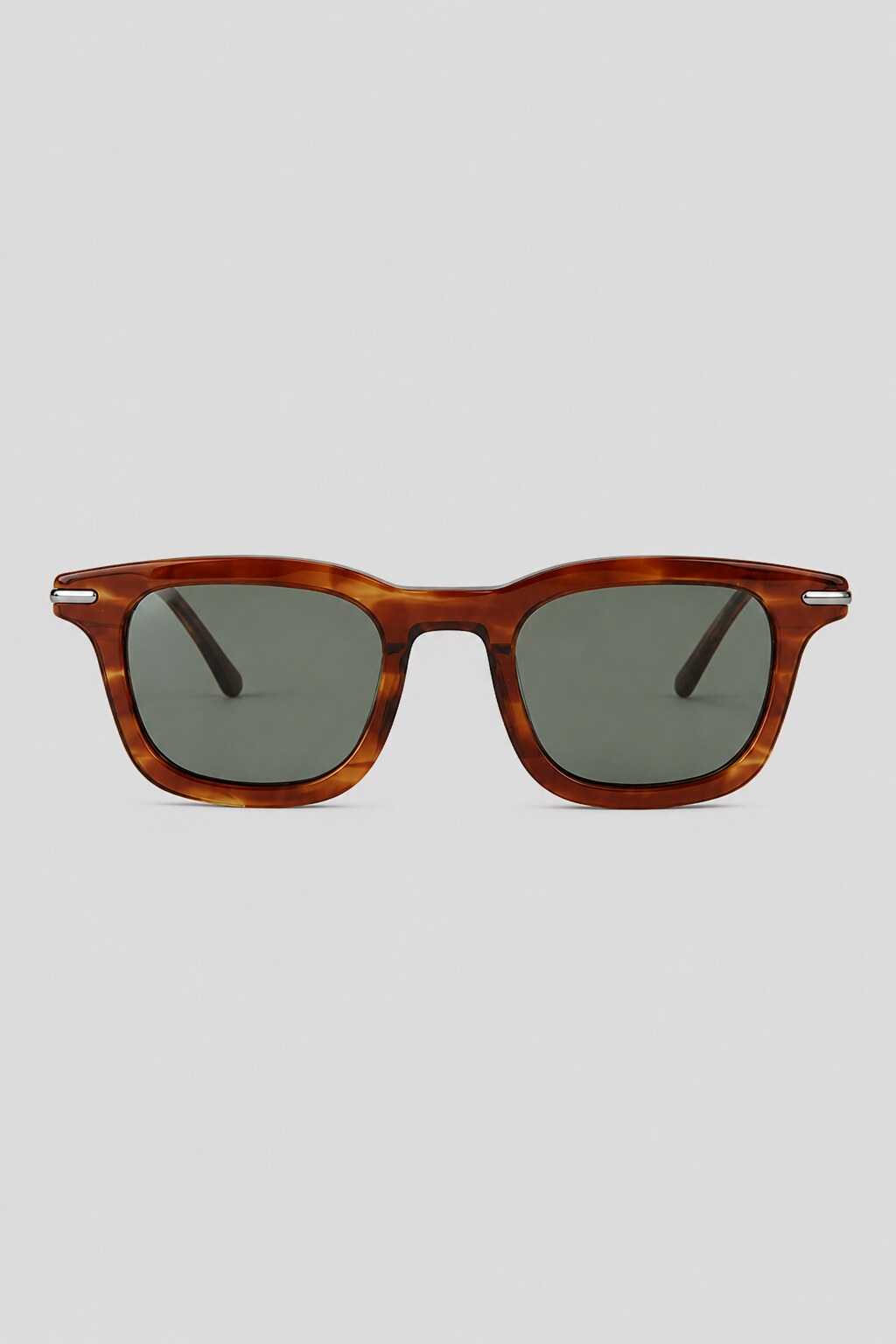 Olivier Marel Bellagio '18 brown tortoise polarized square sunglasses in acetate, front view