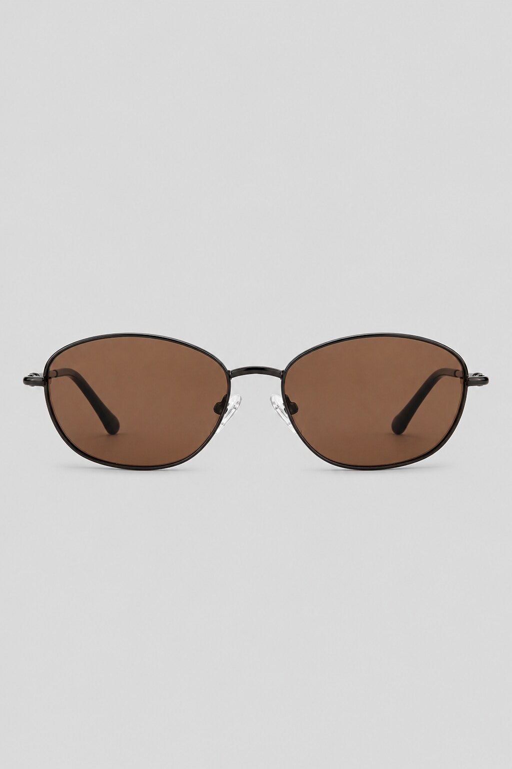 Olivier Marel Biarritz '94 gold polarized oval sunglasses, side profile, unisex fit