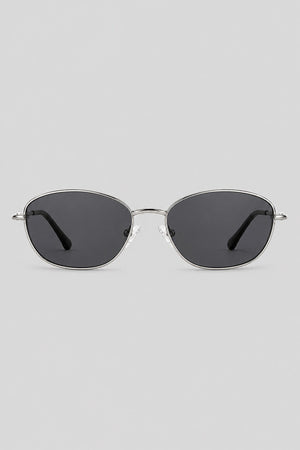 Olivier Marel Biarritz '94 silver polarized oval sunglasses in metal, front view