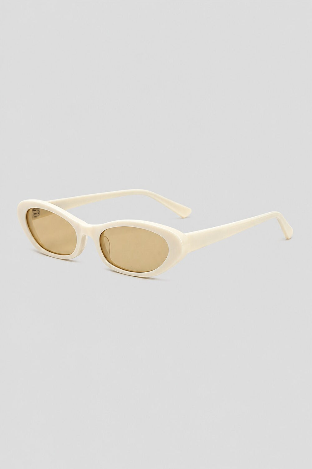 Olivier Marel Bregenz '86 cream polarized oval sunglasses, side profile, women's fit