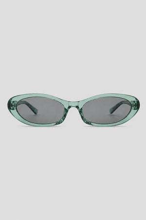 Olivier Marel Bregenz '86 green polarized oval sunglasses in acetate, front view