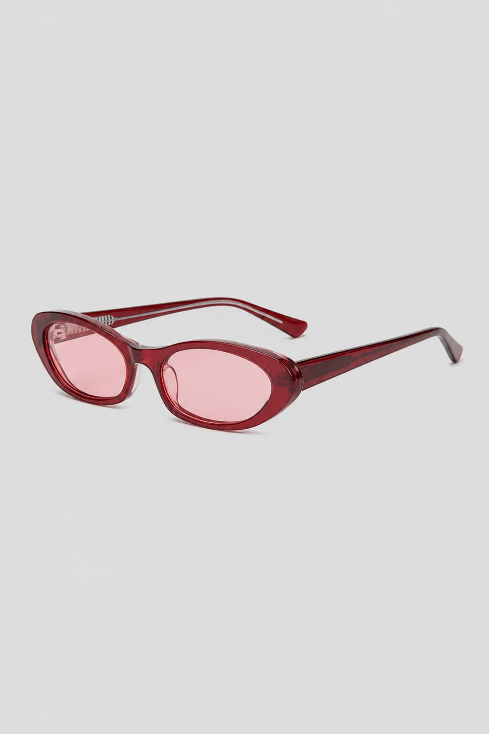 Olivier Marel Bregenz '86 pink polarized oval sunglasses, side profile, women's fit