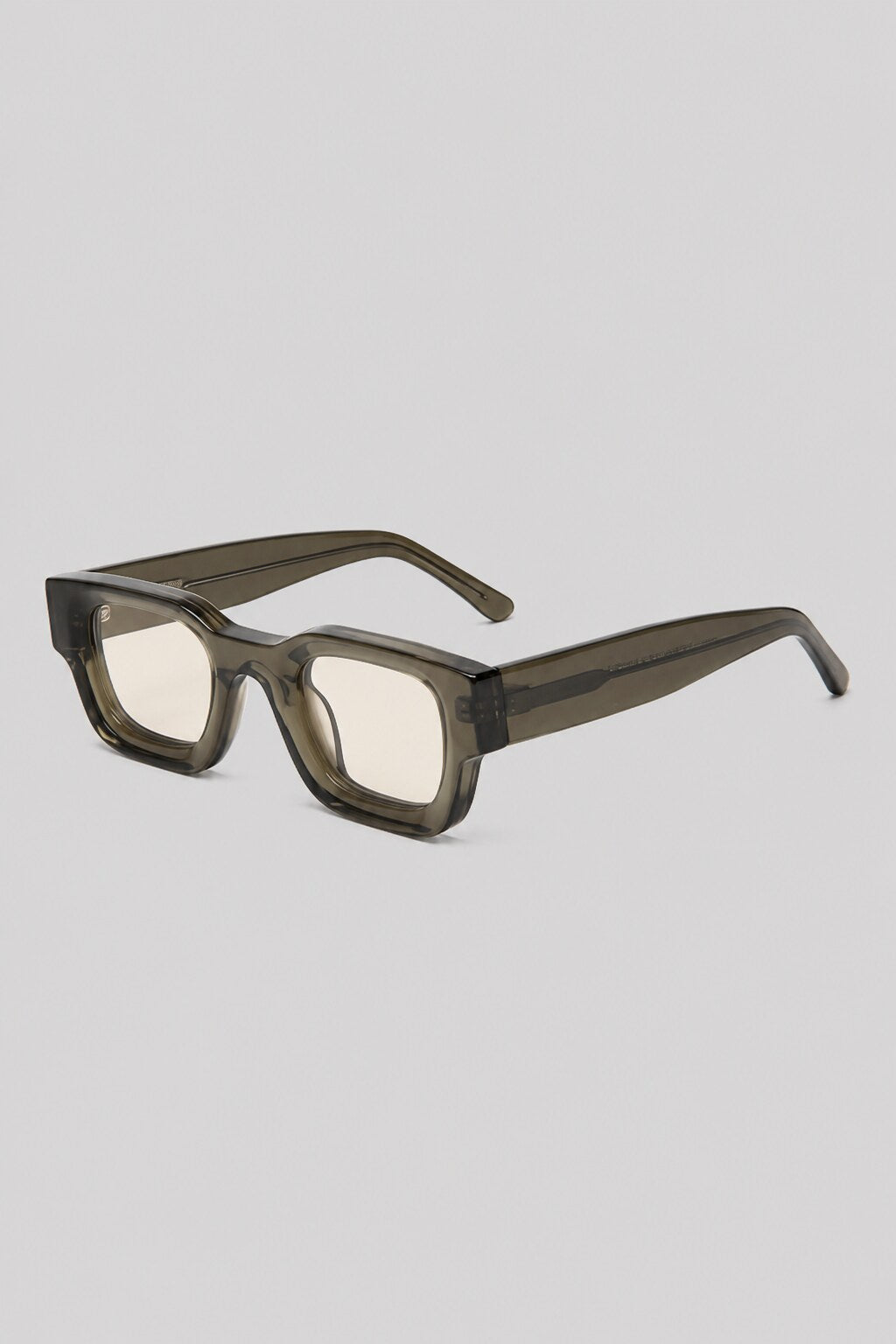 Olivier Marel Cadaques '06 green square sunglasses in acetate, front view