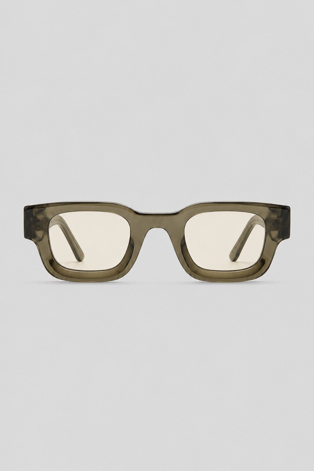 Olivier Marel Cadaques '06 olive square sunglasses in acetate, front view