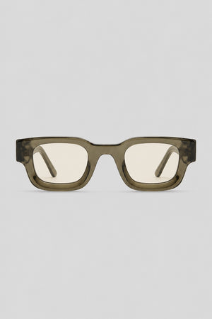 Olivier Marel Cadaques '06 olive square sunglasses in acetate, front view