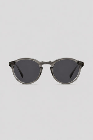 Olivier Marel Camogli '52 gray polarized round sunglasses in acetate, front view