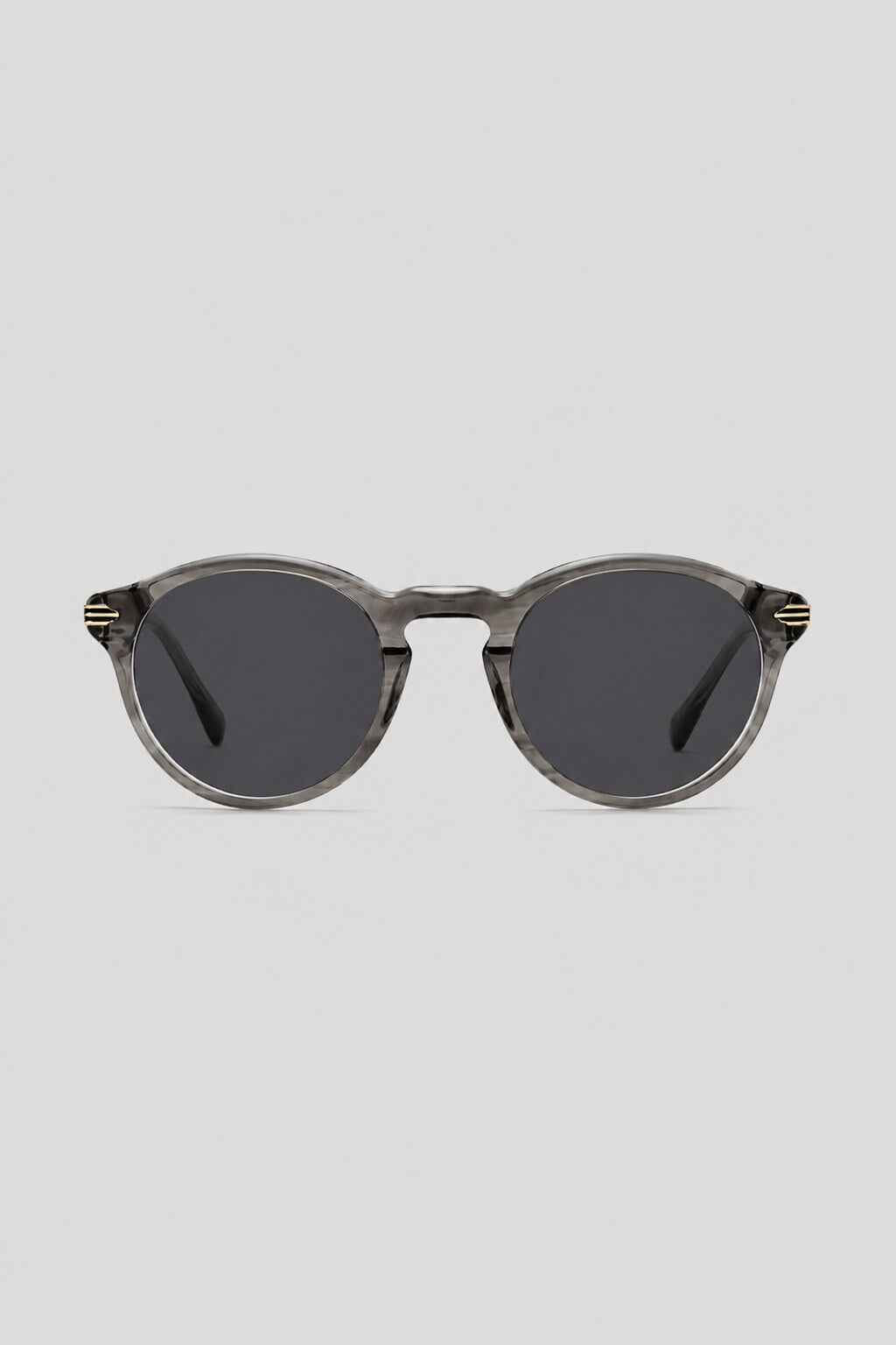 Olivier Marel Camogli '52 gray polarized round sunglasses in acetate, front view